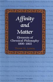 Cover of Affinity and matter by Trevor Harvey Levere