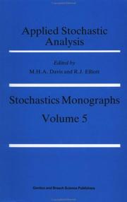 Cover of Applied stochastic analysis by M. H. A. Davis
