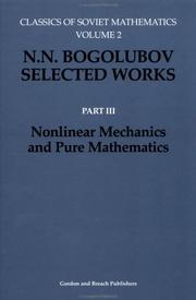 Front cover of Nonlinear Mechanics and Pure Mathematics (Classics of Soviet Mathematics , Part 3) by V. S. Vladimirov