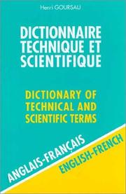 Front cover of Dictionnaire Technique Et Scientifique by Henri Goursau