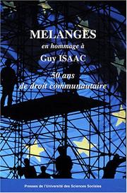 Cover of Mélanges en hommage à Guy Isaac by Guy Isaac