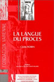 Cover of La langue du procès by Cécile Robin