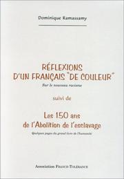 Front cover of Réflexions d'un Français de couleur by Dominique Ramassamy