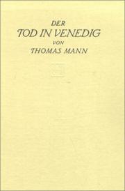 Cover of Der Tod in Venedig by Thomas Mann