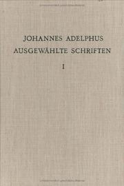 Cover of Ausgewählte Schriften by Johannes Adelphus