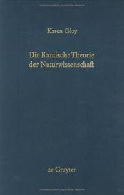 Cover of Die Kantische Theorie der Naturwissenschaft by Karen Gloy