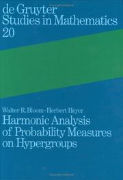 Cover of Harmonic analysis of probability measures on hypergroups by Walter R. Bloom