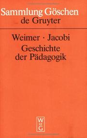Cover of Geschichte der Pädagogik by Hermann Weimer