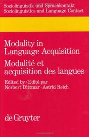 Front cover of Modality in Language Acquisition/Modalite Et Acquisition Des Langues (Sociolinguistics and Language Contact, Vol 6) by Unknown