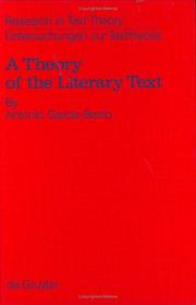 Cover of A theory of the literary text by Antonio García Berrio