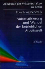 Front cover of Automatisierung und Wandel der betrieblichen Arbeitswelt by Günter Spur