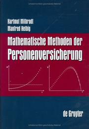 Front cover of Mathematische Methoden der Personenversicherung by Hartmut Milbrodt