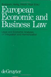 Front cover of European economic and business law by Richard M. Buxbaum
