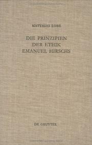 Front cover of Die Prinzipien der Ethik Emanuel Hirschs by Matthias Lobe