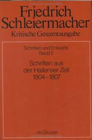 Cover of Schriften aus der Hallenser Zeit 1804-1807 by Friedrich Schleiermacher