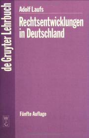 Front cover of Rechtsentwicklungen in Deutschland by Adolf Laufs