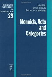 Front cover of Monoids, acts, and categories by M Kilʹp