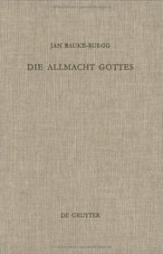 Front cover of Die Allmacht Gottes by Jan Bauke-Ruegg