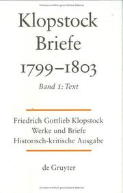 Front cover of Friedrich Gottlieb Klopstock Werke Und Briefe Historisch-Kritische Ausgabe by Adolf Beck