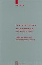 Front cover of Liebe Als Erkenntnis Und Konstruktion Von Wirklichkeit by Udo Kern
