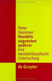 Cover of Handeln zugunsten anderer. Eine moralphilosophische Untersuchung by Peter Stemmer