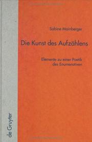 Front cover of Die Kunst des Aufzählens by Sabine Mainberger