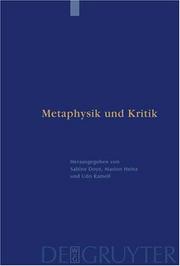 Front cover of Metaphysik und Kritik by Sabine Doyé