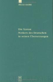 Cover of Die Syntax Notkers des Deutschen in seinen Übersetzungen by Helge Eilers
