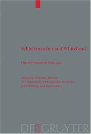Front cover of Schleiermacher and Whitehead by Christine Helmer