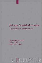 Front cover of Johann Gottfried Herder: Aspekte seines Lebenswerkes by Martin Kessler