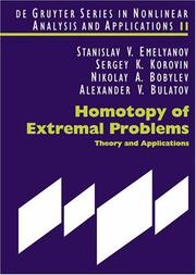Front cover of Homotopy of Extremal Problems by Stanslav V. Emelyanov