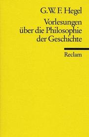 Front cover of Vorlesungen über die Philosophie der Geschichte by Georg Wilhelm Friedrich Hegel