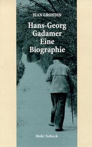 Front cover of Hans-Georg Gadamer by Jean Grondin