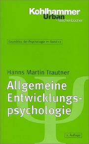 Front cover of Allgemeine Entwicklungspsychologie by Hanns Martin Trautner