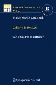 Front cover of Children in Tort Law, Part I by Miquel Martín-Casals