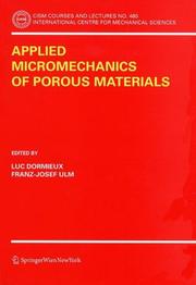 Front cover of Applied Micromechanics of Porous Materials (CISM International Centre for Mechanical Sciences) by Unknown