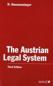 Front cover of The Austrian legal system by Herbert Hausmaninger