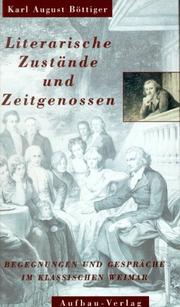 Front cover of Literarische Zustände und Zeitgenossen by Karl August Böttiger