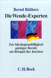 Cover of Die Wende-Experten by Bernd Rüthers