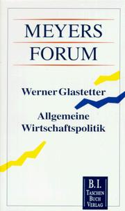 Front cover of Allgemeine Wirtschaftspolitik by Werner Glastetter