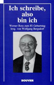 Cover of Ich schreibe, also bin ich by Werner Ross