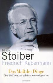 Cover of Das Maß der Dinge by Edmund Stoiber