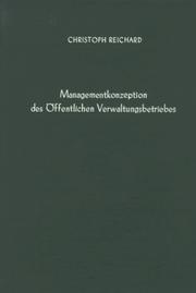 Front cover of Managementkonzeption des öffentlichen Verwaltungsbetriebes by Christoph Reichard
