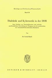 Front cover of Dialektik und Kybernetik in der DDR by Gerda Haufe