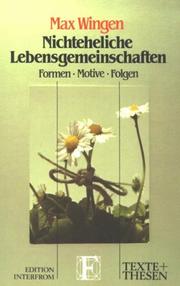 Front cover of Nichteheliche Lebensgemeinschaft und rechtliche Regelung--ein Widerspruch? by Heike Stintzing