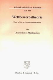 Front cover of Wettbewerbstheorie by Chrysostomos Mantzavinos