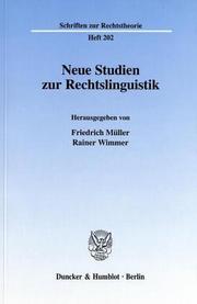 Front cover of Neue Studien zur Rechtslinguistik by Friedrich Müller