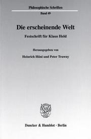 Front cover of Die erscheinende Welt by Heinrich Hüni
