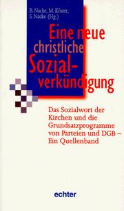 Front cover of Eine neue christliche Sozialverkündigung by Bernhard Nacke