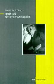 Cover of Franz Blei: Mittler der Literaturen (EVA Wissenschaft) (German Edition) by Dietrich Harth